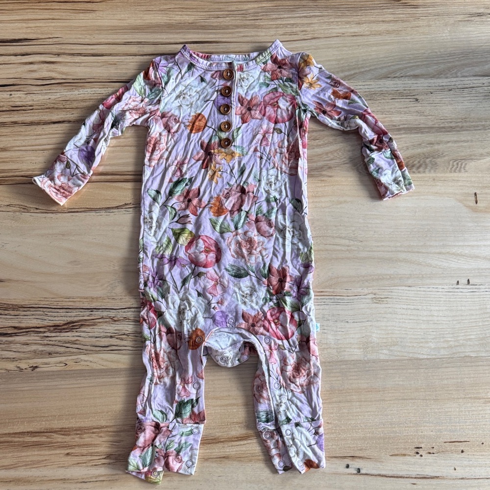 Posh Peanut 18-24 Floral Jumpsuit - Pink and Purple